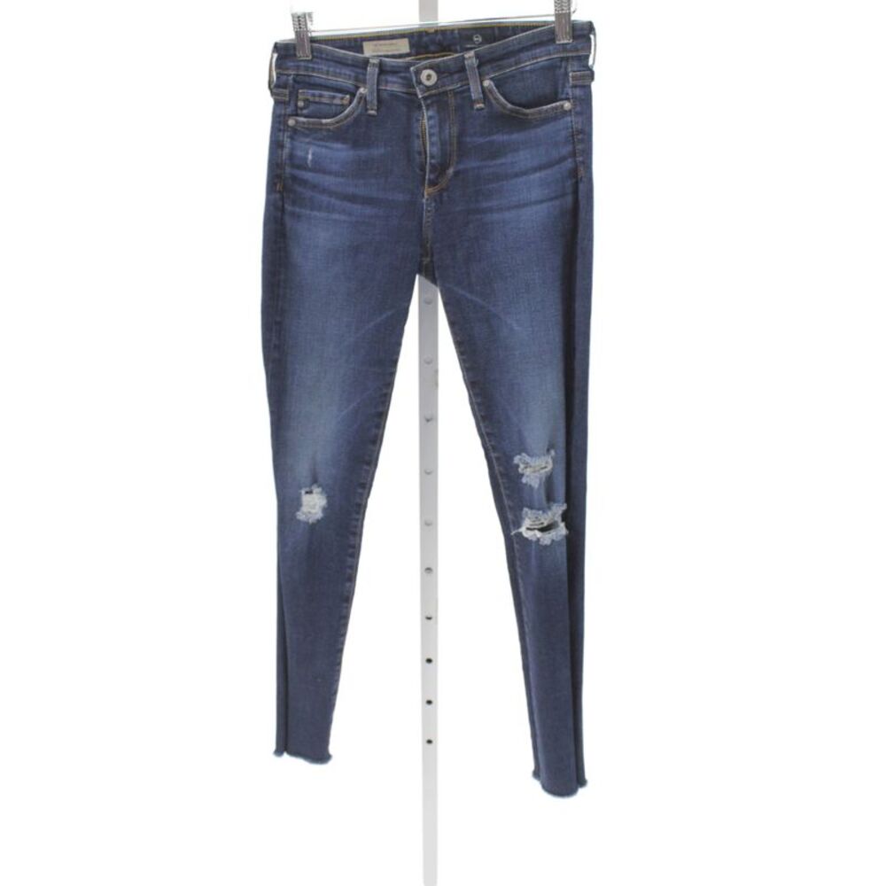 AG Adriano Goldschmied Womens Skinny Jeans Blue Cotton Button Fly Size 25